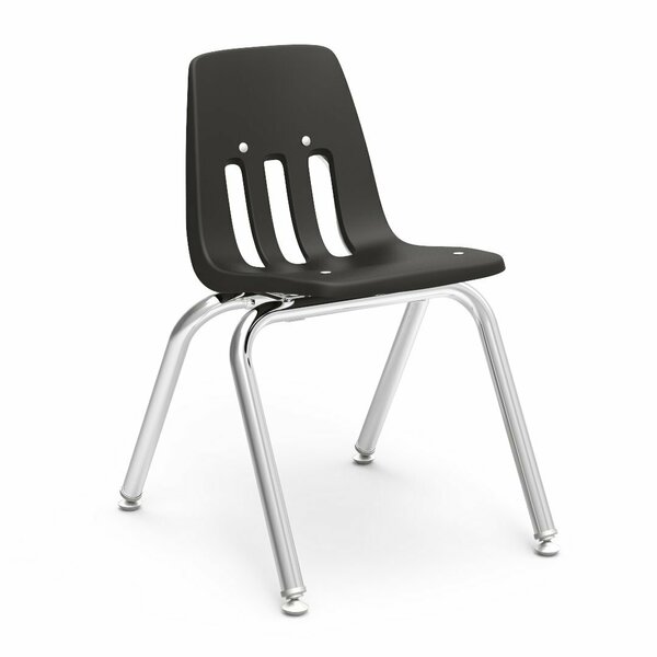 Virco 9000 Series 14" Classroom Chair, Kindergarten - 2nd Grade with Nylon Glides - Black Seat 9014